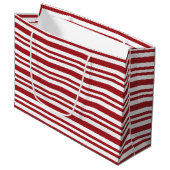Christmas Candy Cane Stripes Große Geschenktüte (Vorderseite Schrägansicht)