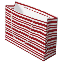 Christmas Candy Cane Stripes Große Geschenktüte