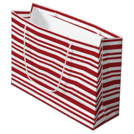 Christmas Candy Cane Stripes Große Geschenktüte