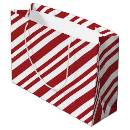 Christmas Candy Cane Stripes Große Geschenktüte