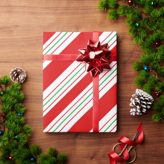 Christmas Candy Cane Stripes ID259 Geschenkpapier (Feiertagsgeschenk)