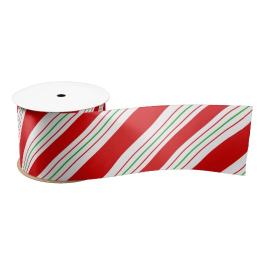 Christmas Candy Cane Stripes ID259 Satinband (Spule)