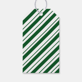 Christmas Candy Cane Stripes in Green and White  Geschenkanhänger