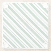 Christmas Candy Cane Stripes in Green and White  Glasuntersetzer (Rückseite)