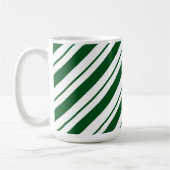 Christmas Candy Cane Stripes in Green and White Kaffeetasse (Links)
