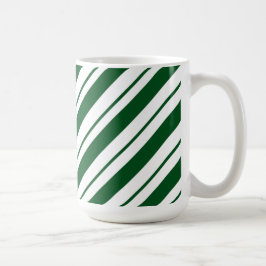 Christmas Candy Cane Stripes in Green and White  Kaffeetasse