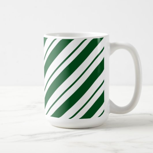 Christmas Candy Cane Stripes in Green and White Kaffeetasse (Rechts)
