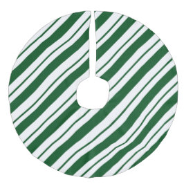 Christmas Candy Cane Stripes in Green and White  Leinenimitat Weihnachtsbaumdecke