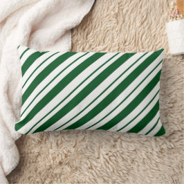 Christmas Candy Cane Stripes in Green and White  Lendenkissen