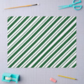 Christmas Candy Cane Stripes in Green and White Seidenpapier (Basteln)