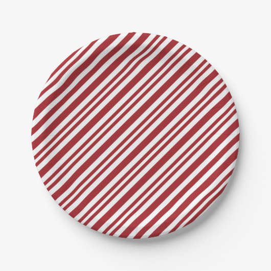 Christmas Candy Cane Stripes Pappteller (Vorderseite)