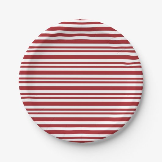 Christmas Candy Cane Stripes Pappteller (Vorderseite)