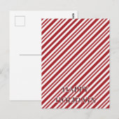 Christmas Candy Cane Stripes Postkarte (Vorne/Hinten)