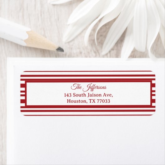 Christmas Candy Cane Stripes Return Address Label (Insitu)
