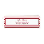 Christmas Candy Cane Stripes Return Address Label (Vorne)