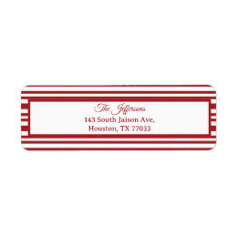 Christmas Candy Cane Stripes Return Address Label