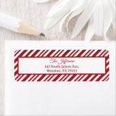 Christmas Candy Cane Stripes Return Address Label (Insitu)