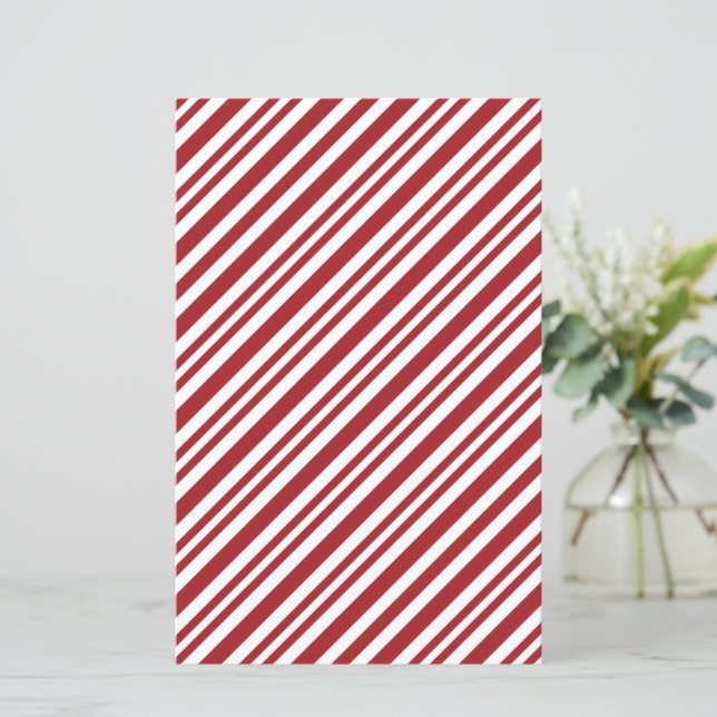 Christmas Candy Cane Stripes Scrapbook Paper (Stehend Vorderseite)