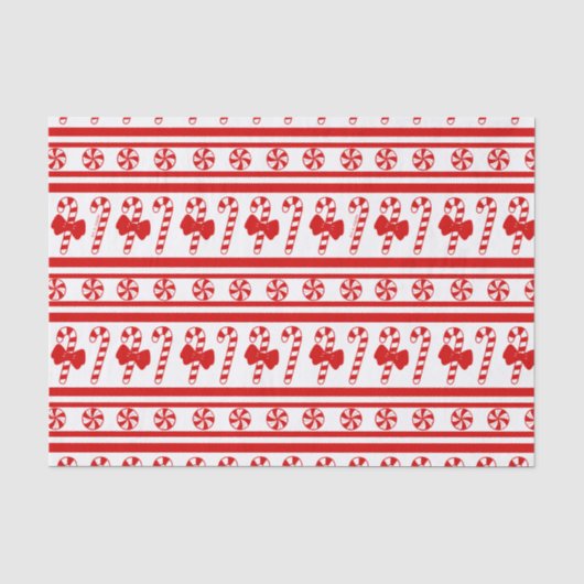 Christmas Candy Cane Stripes Seidenpapier (Vorderseite)