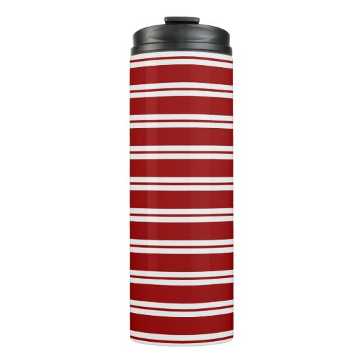 Christmas Candy Cane Stripes Thermosbecher (Vorderseite)