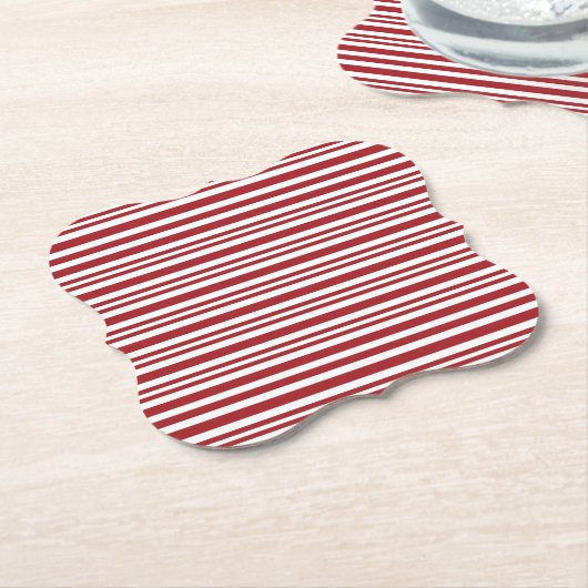 Christmas Candy Cane Stripes Untersetzer (angewinkelt)