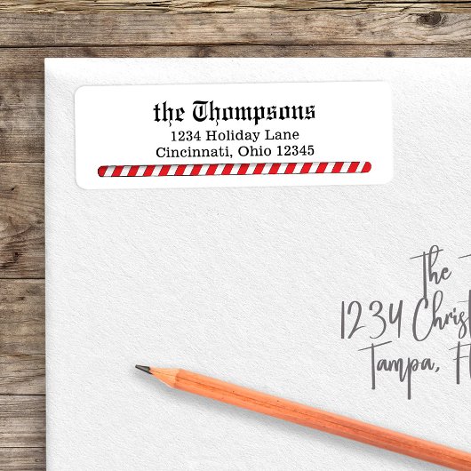Christmas Candy Cane Whimsical Rücksendeadresse