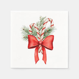 Christmas Candy Cane Winter Cocktail Napkin Serviette