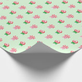 Christmas Candy Cane Wirbel Pattern Geschenkpapier (Ecke)