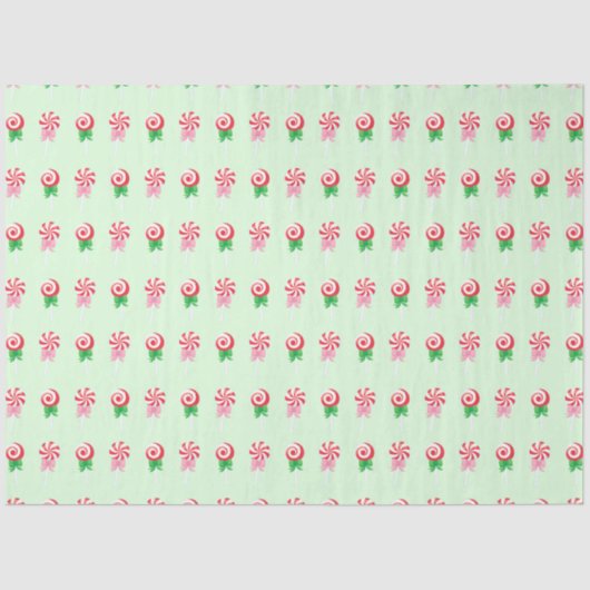 Christmas Candy Cane Wirbel Pattern Seidenpapier (Vorderseite)