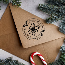 Christmas Candy Cane Wood Art Stamp Gummistempel