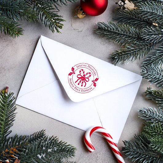 Christmas Candy Cane Wood Art Stamp Permastempel