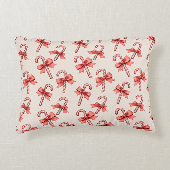 Christmas Candy Canes Dekokissen (Vorderseite)