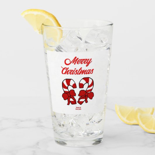 Christmas Candy Canes Glass Tumbler (Vorderseite Ice)