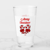 Christmas Candy Canes Glass Tumbler (Vorderseite)