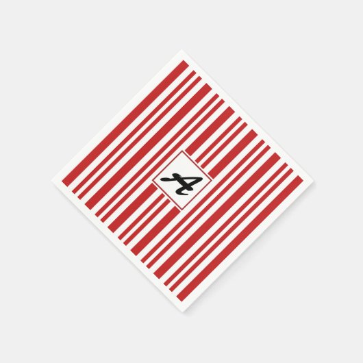 Christmas Candy Monogram Serviette (Ecke)