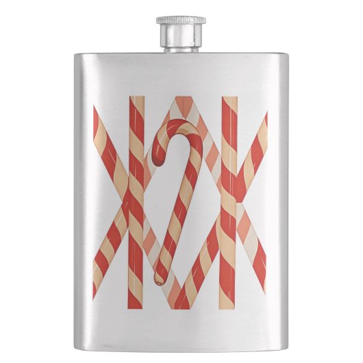 Christmas Candy Red White Vector Design Flachmann (Vorderseite)