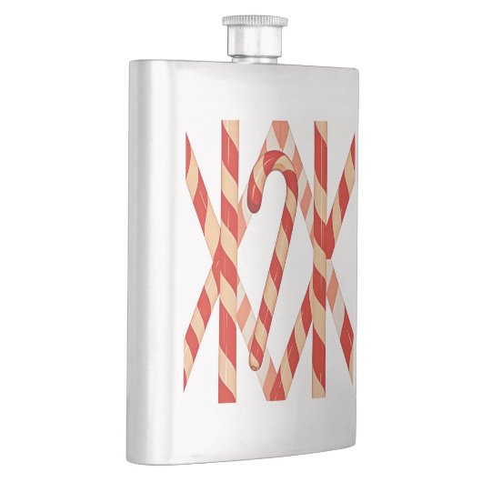 Christmas Candy Red White Vector Design Flachmann (Rechts)