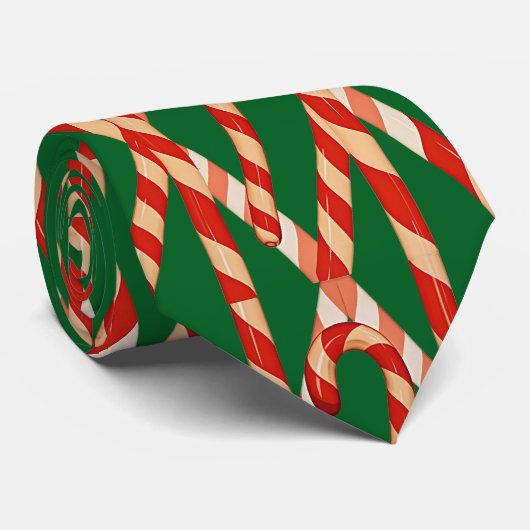 Christmas Candy Red White Vector Design Krawatte (Gerollt)