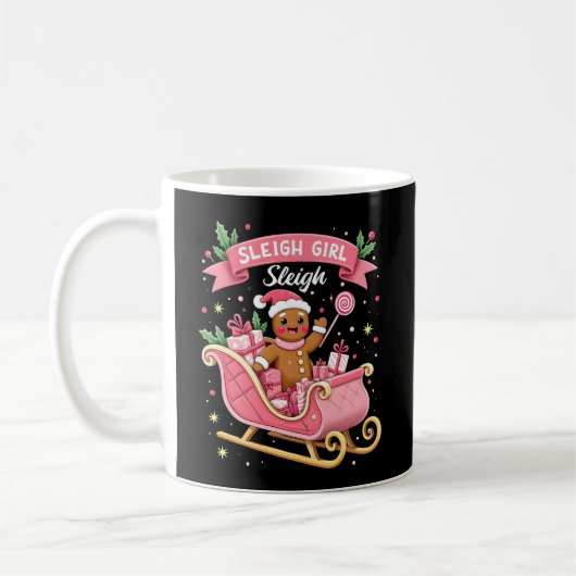 Christmas Candy Sleigh Girl Gingerbread Holiday Kaffeetasse (Links)