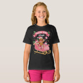 Christmas Candy Sleigh Girl Gingerbread Holiday T-Shirt (Vorne ganz)