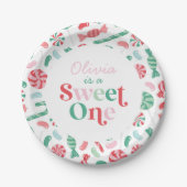 Christmas Candy Sweet One First Birthday Pappteller (Vorderseite)
