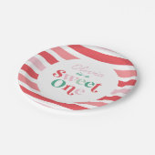 Christmas Candy Sweet One First Birthday Pappteller (Schrägansicht)