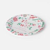 Christmas Candy Three ist Sweet 3. Geburtstag Pappteller (Schrägansicht)