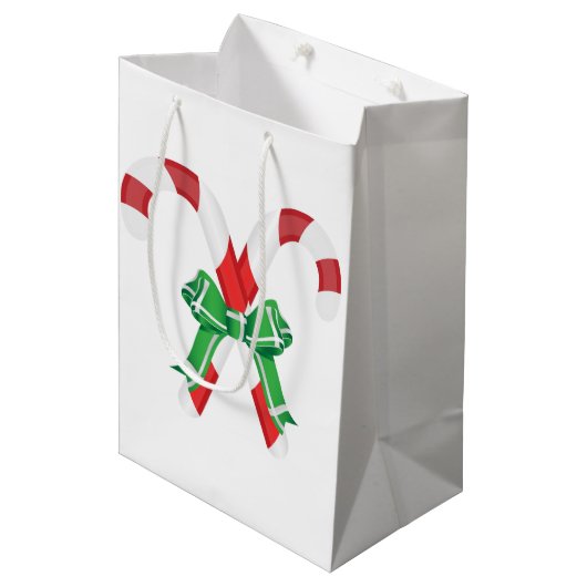 CHRISTMAS CANDYCANES MITTLERE GESCHENKTÜTE (Vorderseite Schrägansicht)