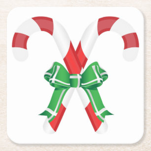 CHRISTMAS CANDYCANES RECHTECKIGER PAPPUNTERSETZER