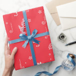 Christmas Cane Geschenkpapier<br><div class="desc">Weiße Bonbons,  Sterne und heilige Blätter bedecken dieses Weihnachtspapier.</div>
