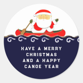 Christmas Canoe Kayaking Geschenk Runder Aufkleber