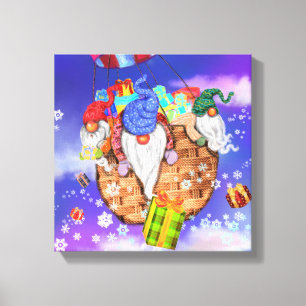 Christmas Canvas Print Gnomes Gives Gifts Leinwanddruck
