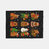 Christmas Capybara Santa Hat Funny Xmas Men Women  Fleecedecke (Vorderseite (Horizontal))