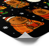 Christmas Capybara Santa Hat Funny Xmas Men Women Poster (Ecke)